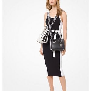 Michael Kors color block ribbed knit dress